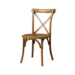 Traditionele houten restaurantstoel CROSS-BACK donker rustiek