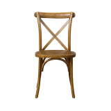 Traditionele houten restaurantstoel CROSS-BACK donker rustiek