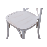 De CROSS-BACK TRADITIONAL houten restaurantstoel verouderd wit