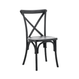 De zwart CROSS-BACK POLYWOOD trouwstoel van polypropyleen