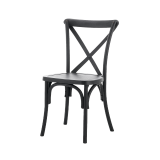 De zwart CROSS-BACK POLYWOOD trouwstoel van polypropyleen