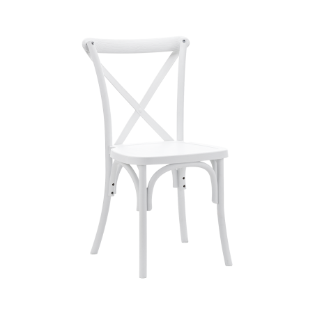 Trouwstoel CROSS-BACK POLYWOOD wit