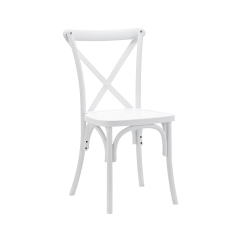Trouwstoel CROSS-BACK POLYWOOD wit