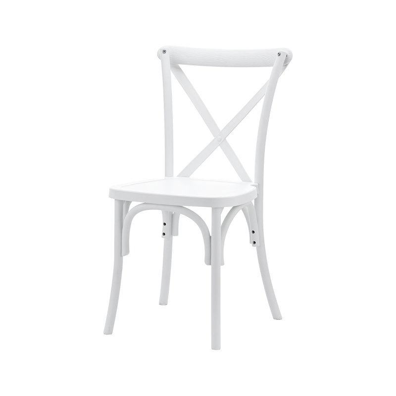 Trouwstoel CROSS-BACK POLYWOOD wit