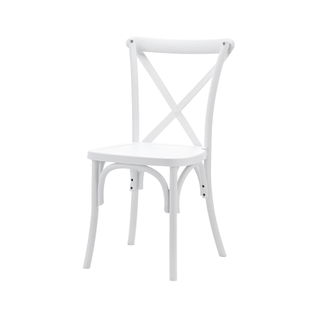 Trouwstoel CROSS-BACK POLYWOOD wit