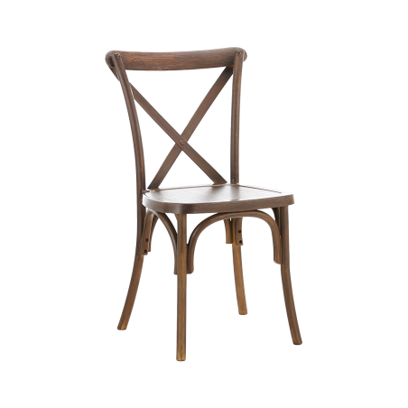 Trouwstoel CROSS-BACK POLYWOOD noten
