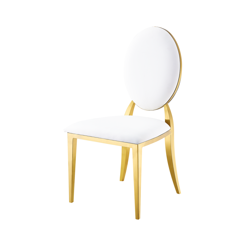 Metalen trouwstoel GLAMOUR ALL TAP goud–wit