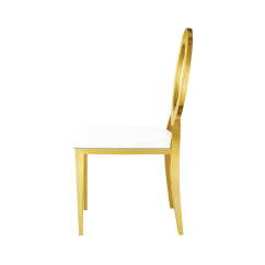 Metalen trouwstoel Glamour Tap goud–wit