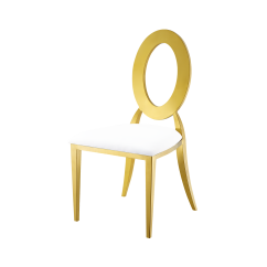 Metalen trouwstoel Glamour Tap goud–wit