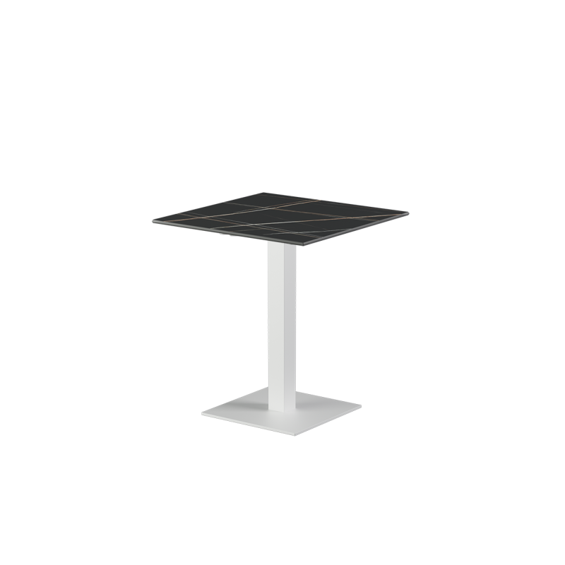 Biergarten-tafel ALFA S wit met blad van gesinterd kwarts