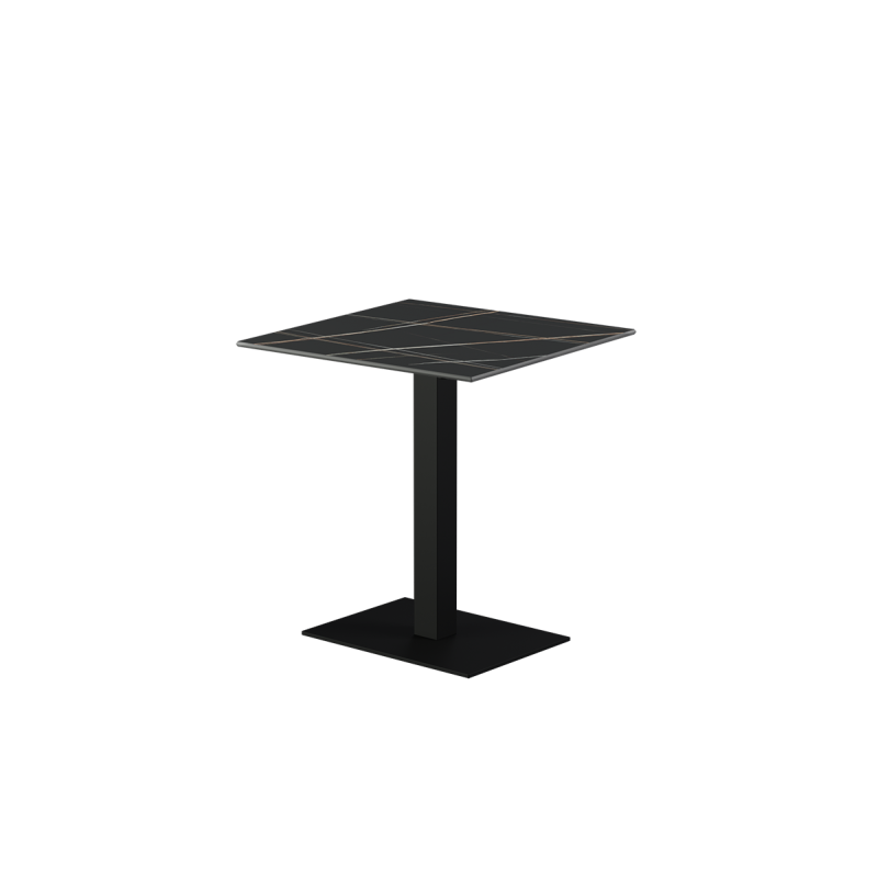 Biergartentafel ALFA 40×55 zwart tafelblad van gesinterde kwarts