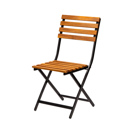 Biergartstoel ERICA zwart-acaciahout