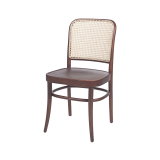 Houten Restaurantstoel LOOMI 811 Rattan Walnoot