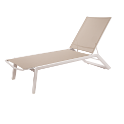 Zwembadligbed RIVIERA wit-beige