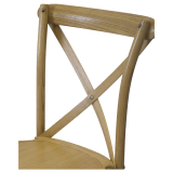 Traditionele houten restaurantstoel CROSS-BACK WOOD licht rustiek