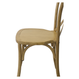 Traditionele houten restaurantstoel CROSS-BACK WOOD licht rustiek