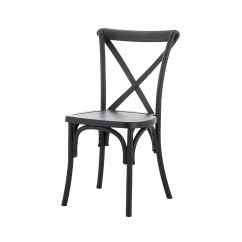 Traditionele houten restaurantstoel CROSS-BACK WOOD zwart