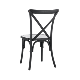 Traditionele houten restaurantstoel CROSS-BACK WOOD zwart