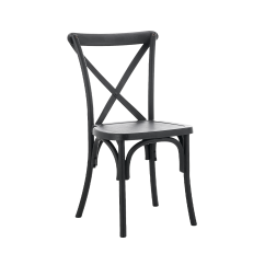 Traditionele houten restaurantstoel CROSS-BACK WOOD zwart