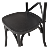 Traditionele houten restaurantstoel CROSS-BACK WOOD zwart