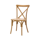 Traditionele houten restaurantstoel CROSS-BACK WOOD licht rustiek