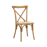 Traditionele houten restaurantstoel CROSS-BACK WOOD licht rustiek