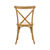 Traditionele houten restaurantstoel CROSS-BACK WOOD licht rustiek