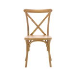 Traditionele houten restaurantstoel CROSS-BACK WOOD licht rustiek