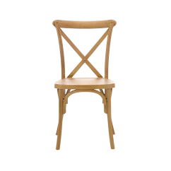 Traditionele houten restaurantstoel CROSS-BACK WOOD licht rustiek