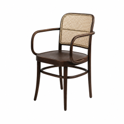 Houten Restaurantstoel LOOMI 811 ARM Rattan walnoot