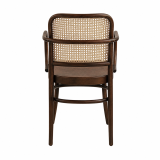 Houten Restaurantstoel LOOMI 811 ARM Rattan walnoot