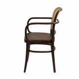 Houten Restaurantstoel LOOMI 811 ARM Rattan walnoot