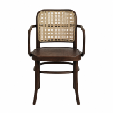 Houten Restaurantstoel LOOMI 811 ARM Rattan walnoot