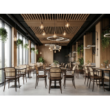 Houten Restaurantstoel LOOMI 811 ARM Rattan walnoot