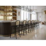 Houten Restaurantstoel LOOMI 811 BAR Rattan zwart