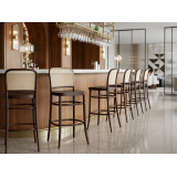 Houten Restaurantstoel LOOMI 811 BAR Rattan walnoot