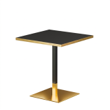 Cafétafel OMEGA 68x68 antraciet met gouden rand