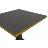 Cafétafel OMEGA 68x68 antraciet met gouden rand