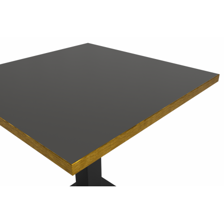 Cafétafel OMEGA 68x68 antraciet met gouden rand