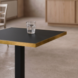 Cafétafel OMEGA 68x68 antraciet met gouden rand