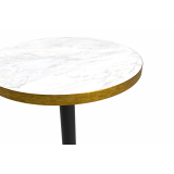 Cafétafel ALFA R fi 68 marmer crema met gouden rand
