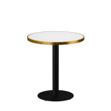 Cafétafel ALFA R fi 68 wit met gouden rand