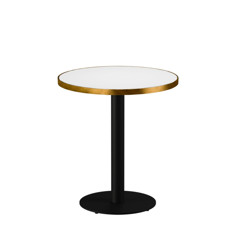 Cafétafel ALFA R fi 68 wit met gouden rand