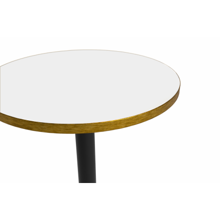 Cafétafel ALFA R fi 68 wit met gouden rand
