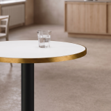 Cafétafel ALFA R fi 68 wit met gouden rand