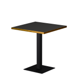Cafétafel ALFA S 68x68 antraciet met gouden rand
