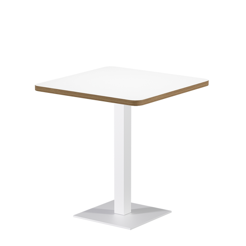 Cafétafel ALFA S 68x68 wit met rand Multiplex