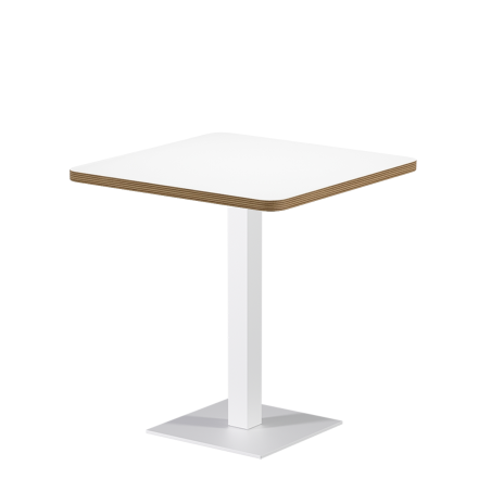 Cafétafel ALFA S 68x68 wit met rand Multiplex