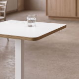 Cafétafel ALFA S 68x68 wit met rand Multiplex