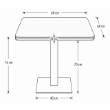 Cafétafel ALFA S 68x68 wit met rand Multiplex